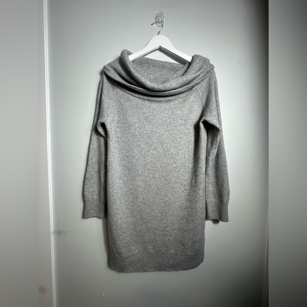 T Alexander Wang Gray Cashmere Wool Off Shoulder Long Sweater/ Tunic  Sz Medium - Picture 10 of 15